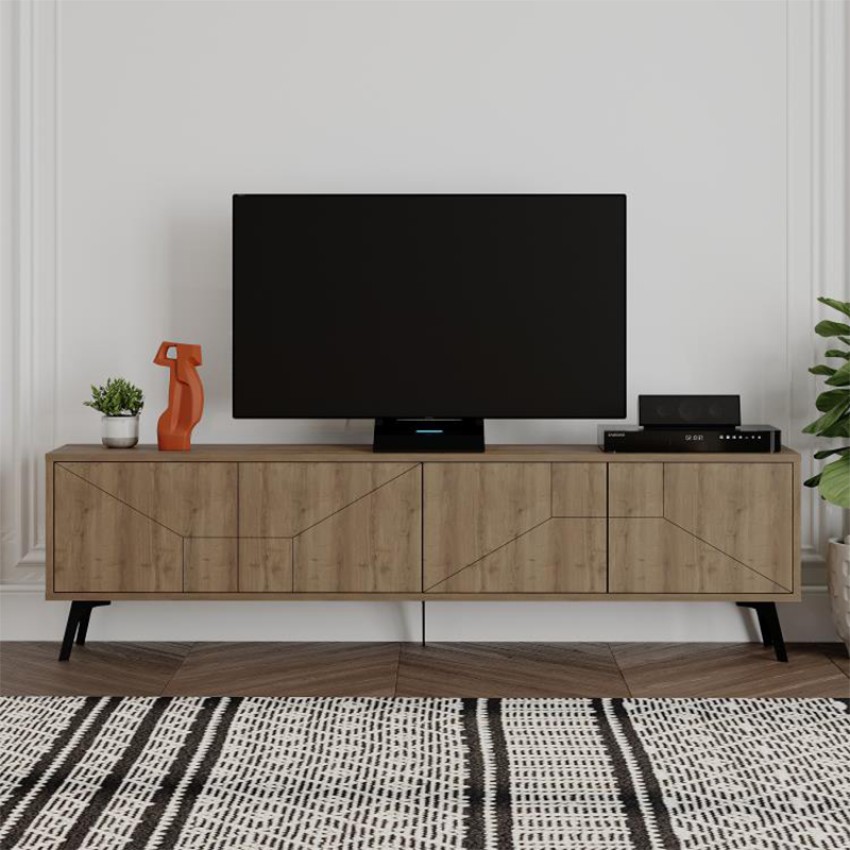 Έπιπλο τηλεόρασης Dune χρώμα ανοιχτό καρυδί 180x29,6x50εκ.
