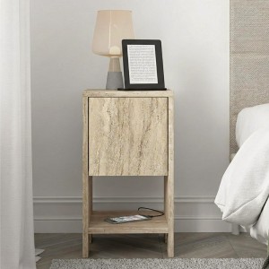 Κομοδίνο Ema χρώμα travertine 30x30x55εκ.