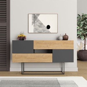 Μπουφές Eros από μελαμίνη φυσικό οξιάς - ανθρακί 145x40x82εκ. Μπουφές Eros από μελαμίνη φυσικό οξιάς - ανθρακί 145x40x82εκ.