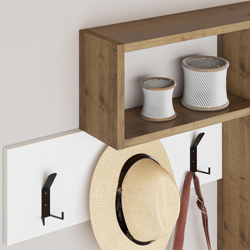 Κρεμάστρα τοίχου Game από μελαμίνη χρώμα φυσικό οξιάς - λευκό 99,5x15x61εκ. Κρεμάστρα τοίχου Game από μελαμίνη χρώμα φυσικό οξιάς - λευκό 99,5x15x61εκ.