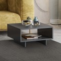 Τραπεζάκι σαλονιού Hola μελαμίνης χρώμα ανθρακί 60x60x32εκ.