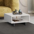 Τραπεζάκι σαλονιού Hola μελαμίνης χρώμα λευκό - ανθρακί 60x60x32εκ.