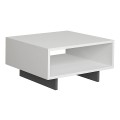 Τραπεζάκι σαλονιού Hola μελαμίνης χρώμα λευκό - ανθρακί 60x60x32εκ.
