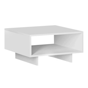Τραπεζάκι σαλονιού Hola μελαμίνης χρώμα λευκό 60x60x32εκ.