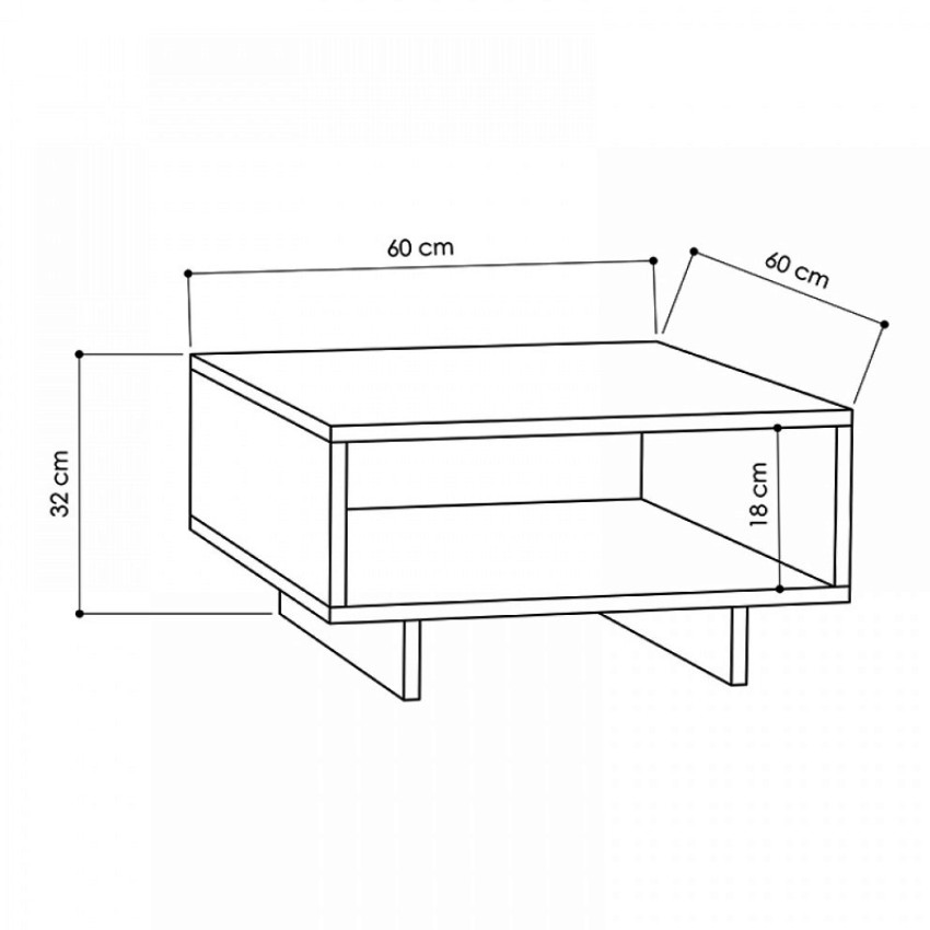 Τραπεζάκι σαλονιού Hola μελαμίνης χρώμα λευκό 60x60x32εκ. Τραπεζάκι σαλονιού Hola μελαμίνης χρώμα λευκό 60x60x32εκ.