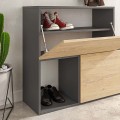 Έπιπλο εισόδου-παπουτσοθήκη Holdon μελαμίνης φυσικό οξιάς/ανθρακί 120x36,5x87,5εκ.