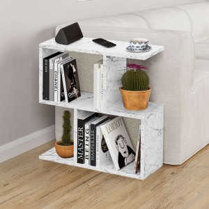 Βοηθητικό τραπεζάκι Homemania χρώμα λευκό εφέ μαρμάρου 60x20x60εκ.