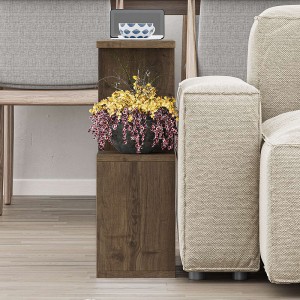 Βοηθητικό τραπεζάκι Homemania χρώμα ανοιχτό καρυδί 60x20x60εκ.