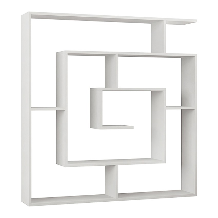 Βιβλιοθήκη μελαμίνης Labirent χρώμα λευκό 125x22x129εκ.