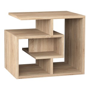 Βοηθητικό τραπεζάκι Labirent από μελαμίνη χρώμα φυσικό οξιάς 54x40x45εκ.