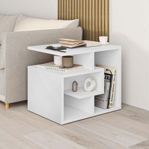 Βοηθητικό τραπεζάκι Labirent από μελαμίνη χρώμα λευκό 54x40x45εκ.