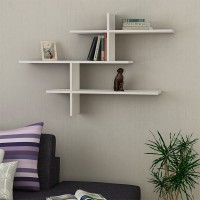 Ραφιέρα τοίχου Leo μελαμίνης χρώμα λευκό 123x22x80εκ.
