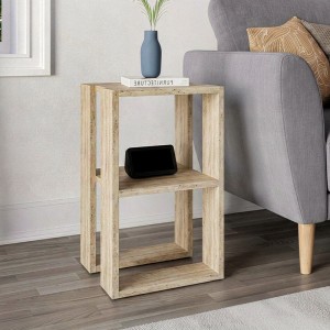 Κομοδίνο - Τραπεζάκι βοηθητικό Lonie χρώμα travertine 34x30x55εκ.