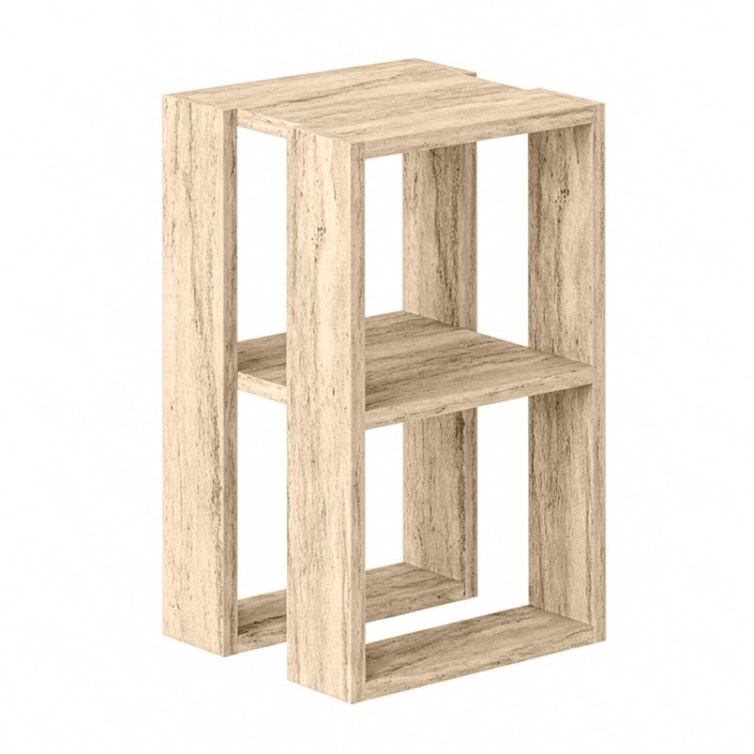Κομοδίνο - Τραπεζάκι βοηθητικό Lonie χρώμα travertine 34x30x55εκ.