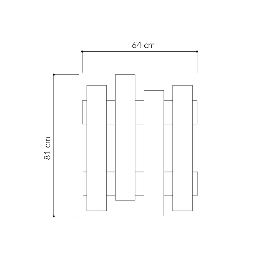 Κρεμάστρα τοίχου Wave χρώμα sandstone 64x4x81εκ.