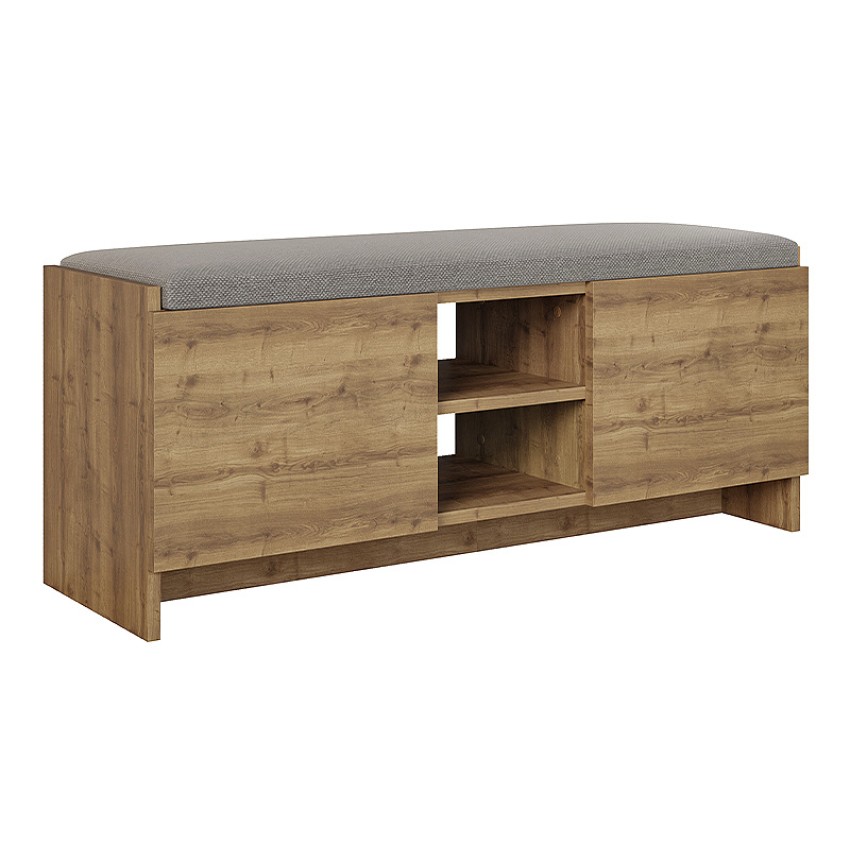 Παπουτσοθήκη Zulla από μελαμίνη χρώμα ανοιχτό καρυδί 110x37x43εκ.