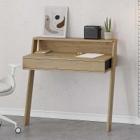 Γραφείο εργασίας Cowork από μελαμίνη χρώμα φυσικό οξιάς 94x50x91εκ.