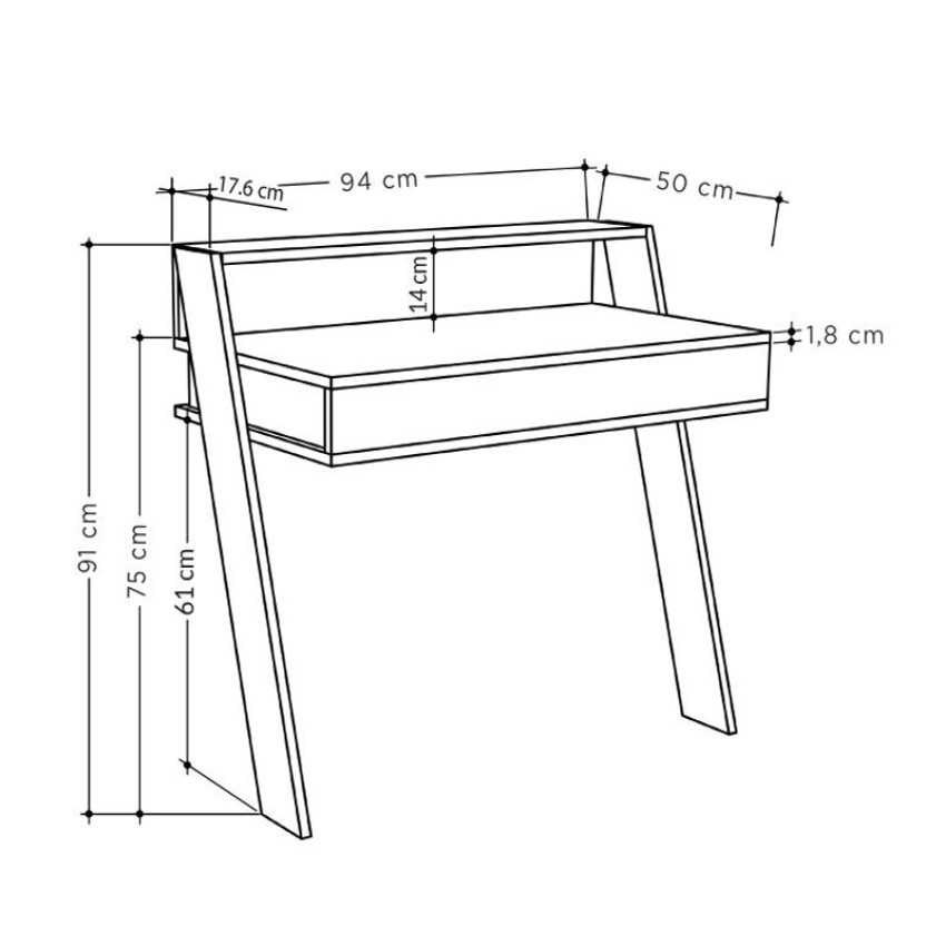 Γραφείο εργασίας Cowork χρώμα ανοιχτό καρυδί 94x50x91εκ.