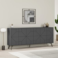 Μπουφές μελαμίνης Dune χρώμα ανθρακί 184x35x77,4εκ.