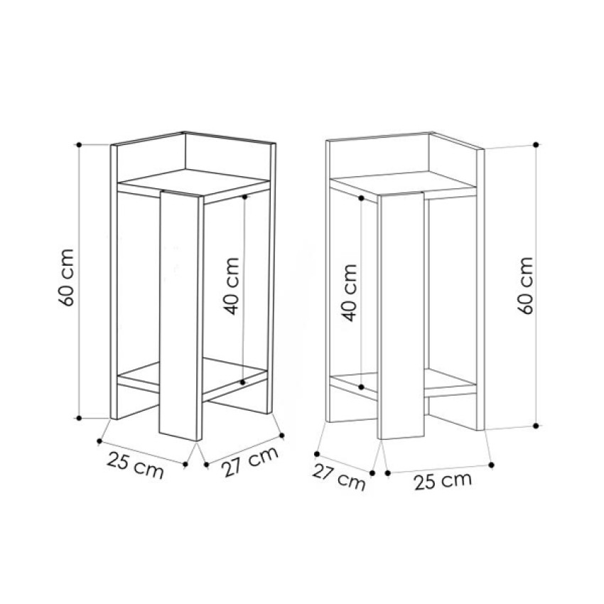 Κομοδίνο μελαμίνης Elos σετ 2 τεμαχίων χρώμα sapphire oak 25x27x60εκ.