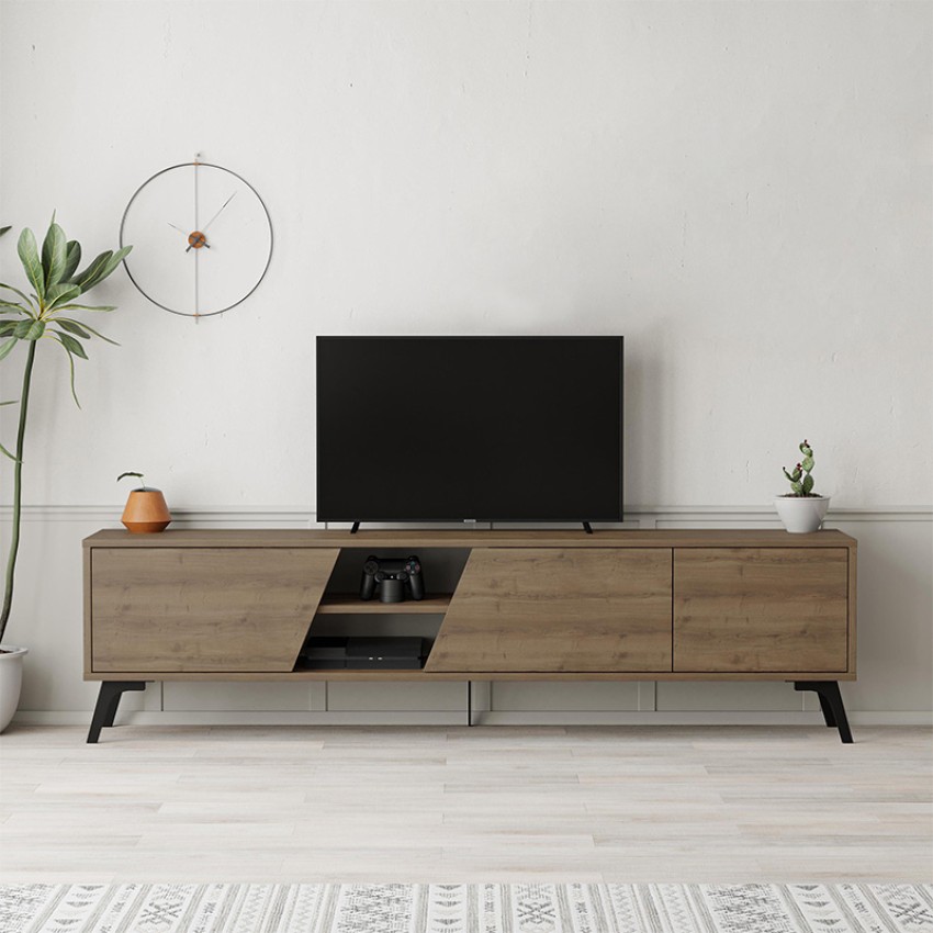 Έπιπλο τηλεόρασης Fiona χρώμα ανοιχτό καρυδί 180x35,6x48εκ.