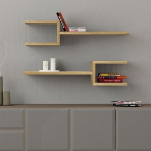 Ραφιέρα τοίχου Fork 2 τεμαχίων από μελαμίνη χρώμα sapphire oak 75x19,5x18εκ. Ραφιέρα τοίχου Fork 2 τεμαχίων από μελαμίνη χρώμα sapphire oak 75x19,5x18εκ.