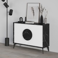 Μπουφές Gora Μαύρο Εφέ Μαρμάρου - Λευκό 110x35,6x82 εκ.