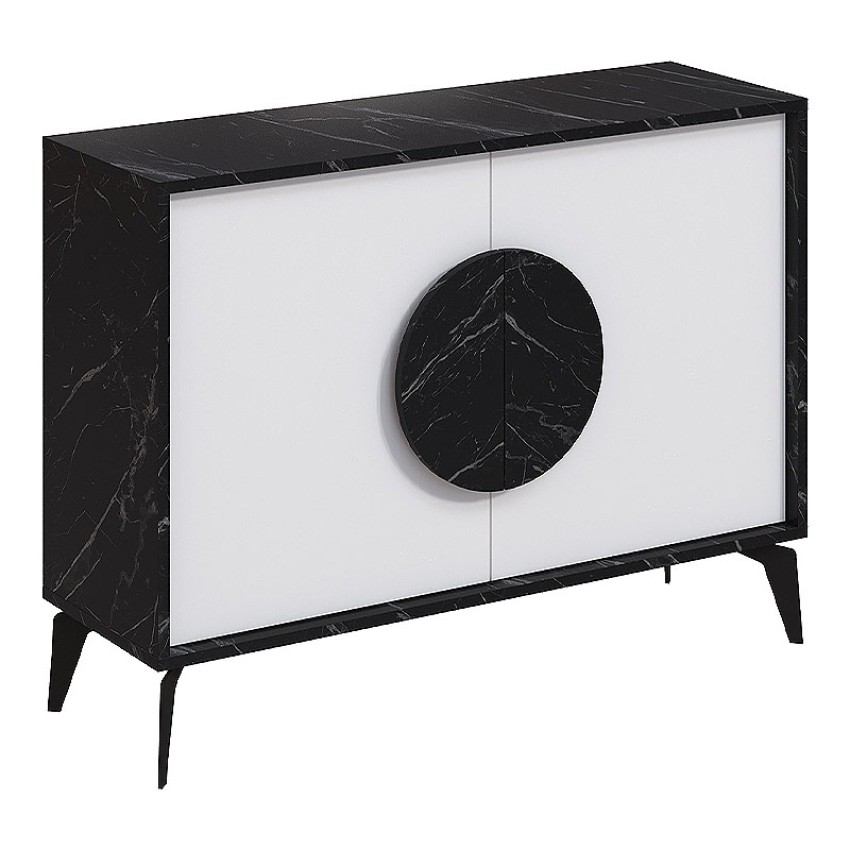 Μπουφές Gora Μαύρο Εφέ Μαρμάρου - Λευκό 110x35,6x82 εκ.
