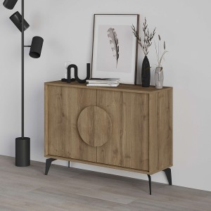 Μπουφές μελαμίνης Gora χρώμα ανοιχτό καρυδί 110x35,6x82εκ.