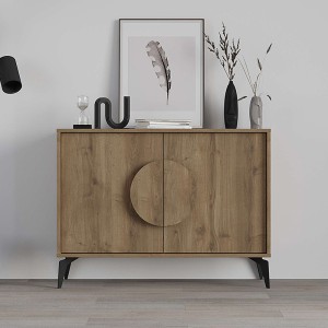 Μπουφές μελαμίνης Gora χρώμα ανοιχτό καρυδί 110x35,6x82εκ.