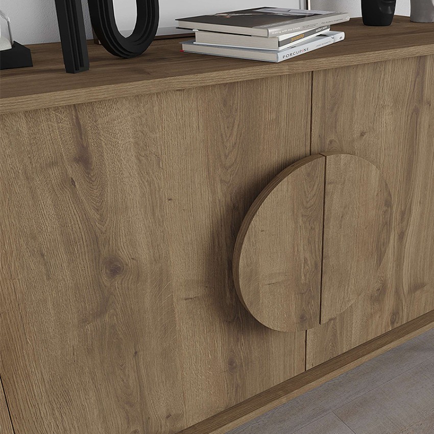 Μπουφές μελαμίνης Gora χρώμα ανοιχτό καρυδί 110x35,6x82εκ.