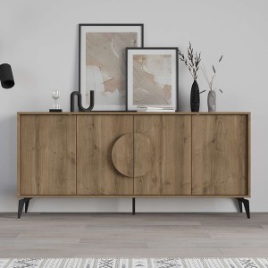 Μπουφές μελαμίνης Gora χρώμα ανοιχτό καρυδί 180x35,6x82εκ.