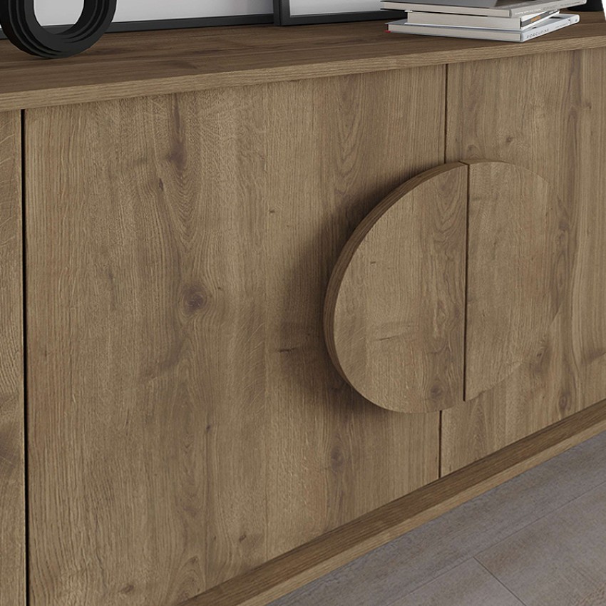 Μπουφές μελαμίνης Gora χρώμα ανοιχτό καρυδί 180x35,6x82εκ.