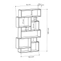 Βιβλιοθήκη μελαμίνης Karmato χρώμα ανθρακί 96x25,5x168,5εκ.