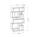 Βιβλιοθήκη μελαμίνης Karmato χρώμα ανθρακί 96x25,5x168,5εκ.