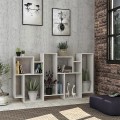 Βιβλιοθήκη μελαμίνης Karmato χρώμα λευκό 96x25,5x168,5εκ.