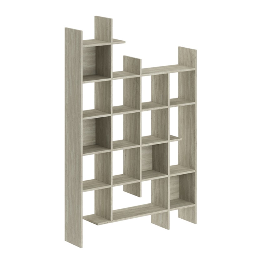 Βιβλιοθήκη Manco χρώμα travertine 122x25,5x188εκ.