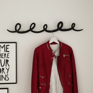 Κρεμάστρα τοίχου Sing μεταλλική χρώμα μαύρο 84x3x12εκ.