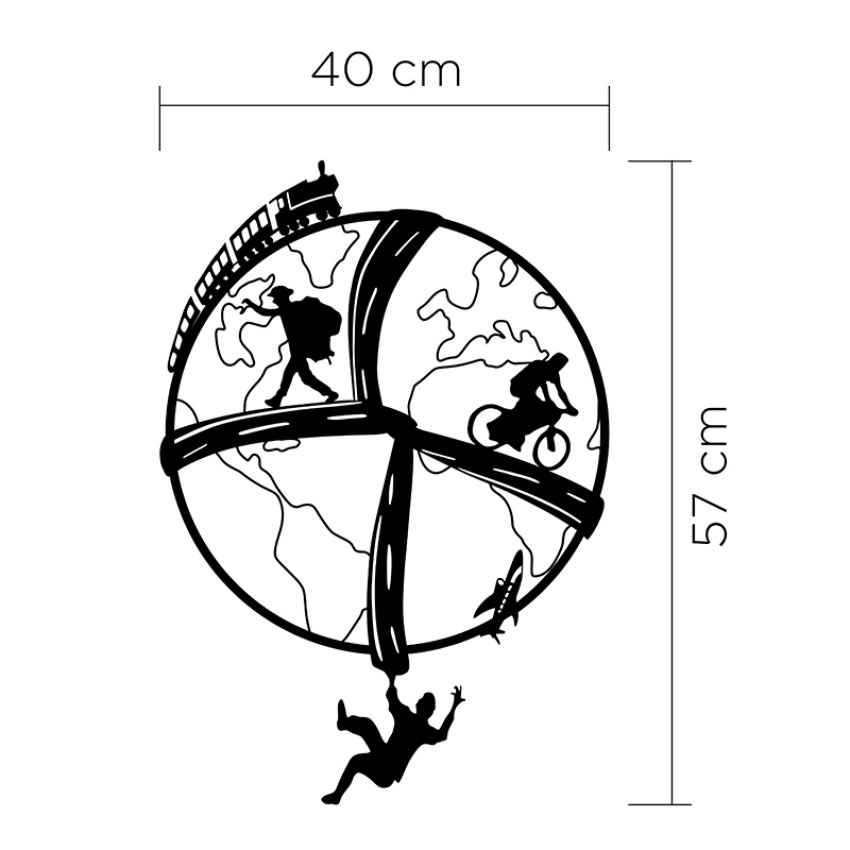 Διακοσμητικό τοίχου Free Soul μεταλλικό χρώμα μαύρο 40x2x57εκ.