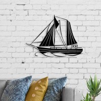 Διακοσμητικό τοίχου Sail μεταλλικό χρώμα μαύρο 55x2x40εκ.