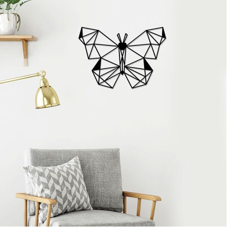 Διακοσμητικό τοίχου Butterfly μεταλλικό χρώμα μαύρο 50x2x35εκ.