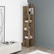 Βιβλιοθήκη γωνιακή Piano χρώμα ανοιχτό καρυδί 31,4x31,4x158,9εκ.