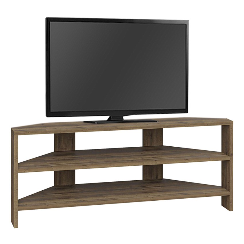 Έπιπλο τηλεόρασης γωνιακό Thales χρώμα ανοιχτό καρυδί 110x36x45εκ.