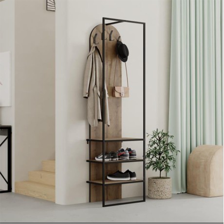 Έπιπλο εισόδου Archy χρώμα ανοιχτό καρυδί 53x31,7x180εκ.