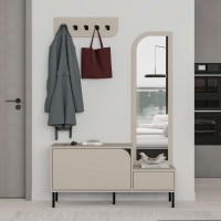 Έπιπλο εισόδου Mila με κρεμάστρα χρώμα sandstone120x37x171,6εκ.