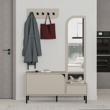 Έπιπλο εισόδου Mila με κρεμάστρα χρώμα sandstone120x37x171,6εκ.