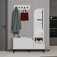 Έπιπλο εισόδου Mila με κρεμάστρα χρώμα λευκό 120x37x171,6εκ.
