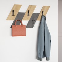 Κρεμάστρα τοίχου Livy χρώμα sapphire oak - γκρι ρετρό 75,2x1,8x45,3εκ.