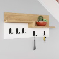 Κρεμάστρα τοίχου Harmon χρώμα sapphire oak - λευκό 65x15x31εκ.