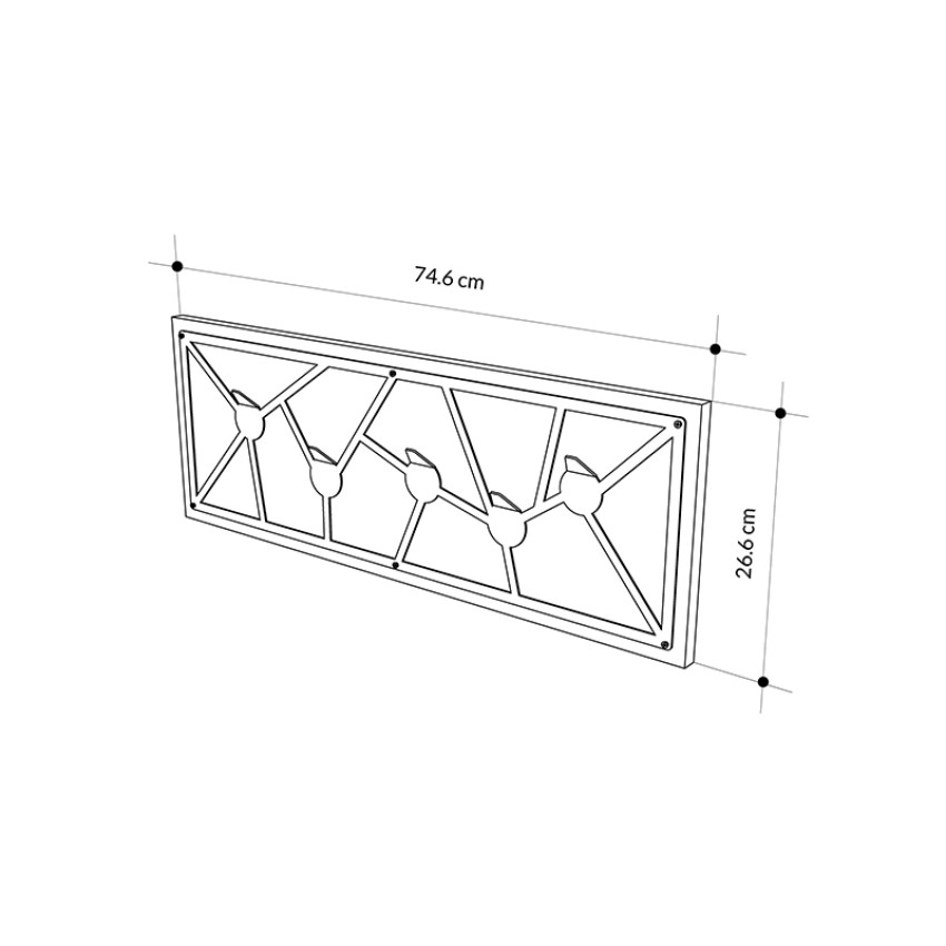 Κρεμάστρα τοίχου Trace χρώμα λευκό 74,6x1,8x26,6εκ.